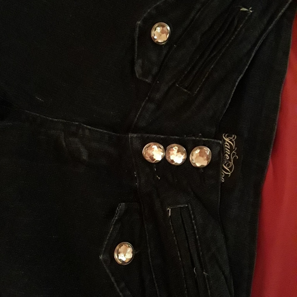 Ultra Dark Skinny embellished stretch flare jeans